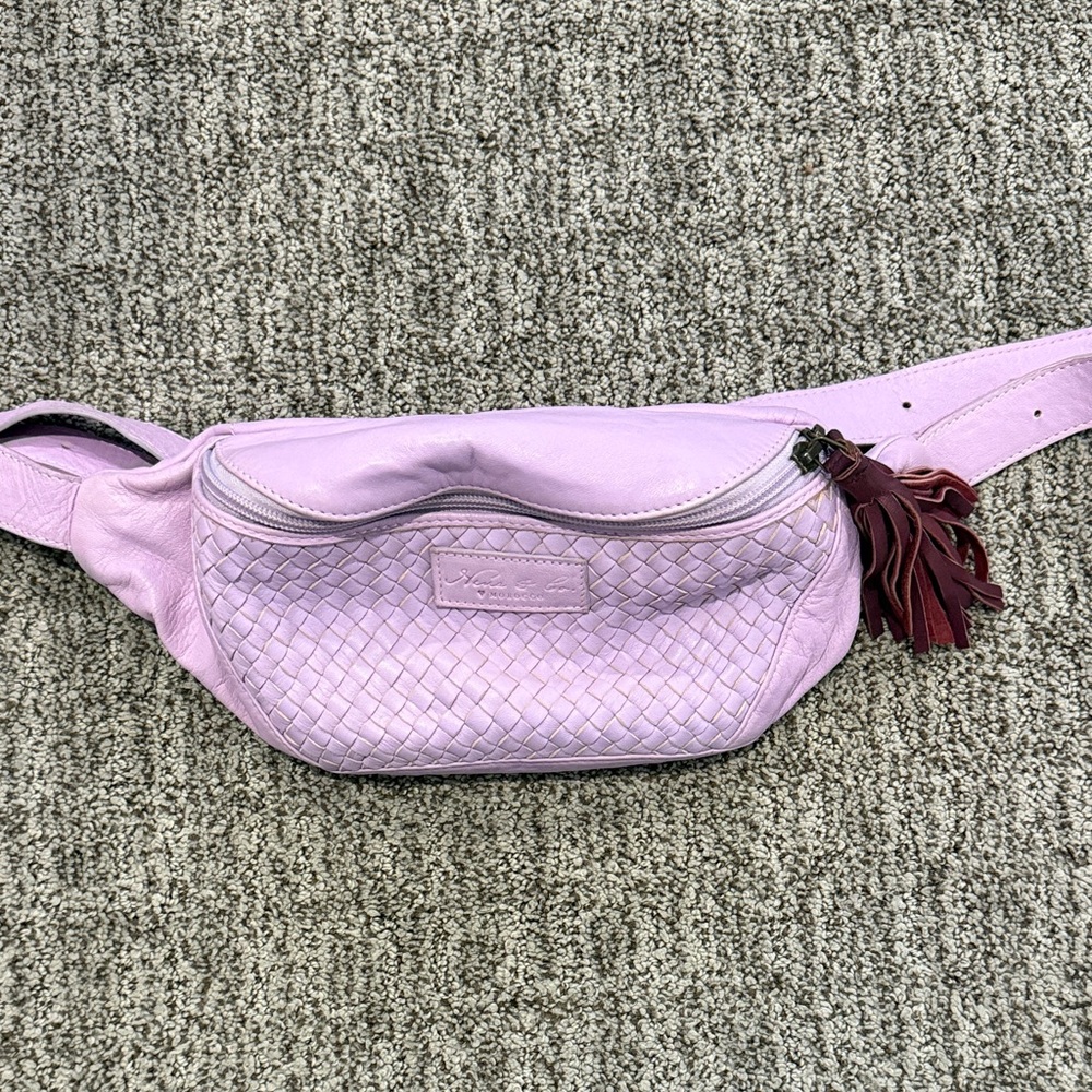 Nena & Co. Purple Woven Leather Belt Bag